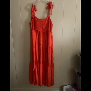 Xxl  Zara bright red smocked maxi dress